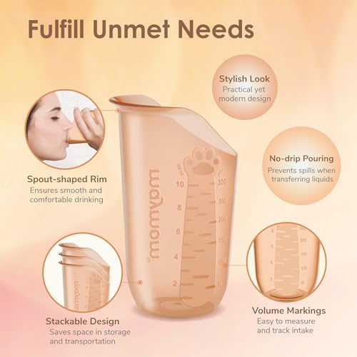 Maymom Nosey Cup 10oz (300mL) Cut-out Design for Easy Drinking without Head Tilt, Ideal for Dysphagia, Elder, Kids - size: 300mL