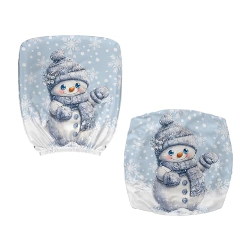 2 Piece Office Chair Cover Set Washable Computer Chair Slipcovers Christmas Snowman Soft Stretchable Breathable Swivel Armchairs Slipcover Modern Office Home Decor Sweet Gifts - color: Blue Snowman