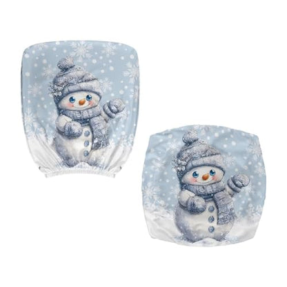 2 Piece Office Chair Cover Set Washable Computer Chair Slipcovers Christmas Snowman Soft Stretchable Breathable Swivel Armchairs Slipcover Modern Office Home Decor Sweet Gifts - color: Blue Snowman