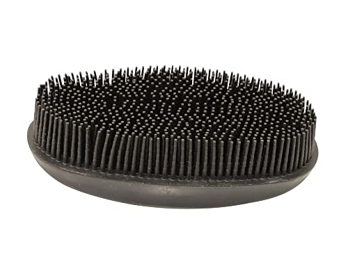 Grewal® Equestrian Grooming Bundle Kit - Comfy Pet Grooming & Bathing Glove - Oval Face Soft Bristles - Great for Thin & Sensitive Skin (Black) - color: Black