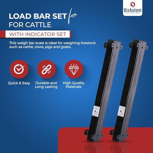 10000lb Load Bar Scale Set for Cattle, Hog, Pig, Goat, Sheep, Alleyway, Chute and Cage Scale | Two Weigh Bar and One Indicator Set (30") - size: 30"