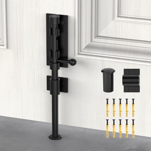 9.6 Inch Barrel Bolt Latch, Sliding Bolt Gate Lock, Black - color: Black-1Pc, size: 10 Inch