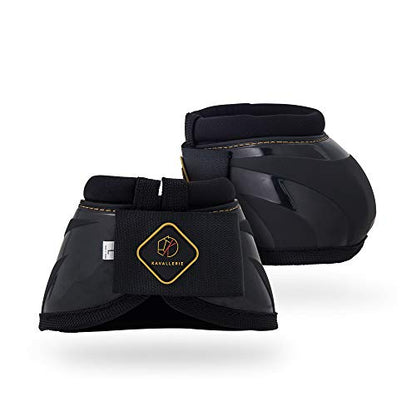 Kavallerie PRO-K Soft No Turn Bell Boots Ultimate Hoof Protection, with Anti-Spin Fastening System, Durable & Prevents Overreaching - color: Black, style: Bell Boots (Pro-K)