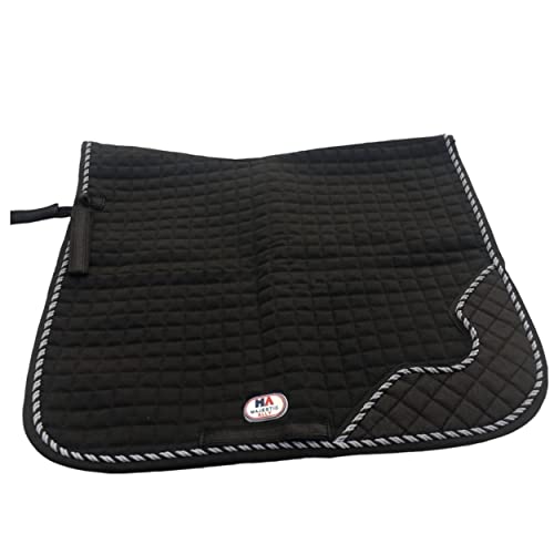 Majestic Ally Designer Quilted 1" Square All Purpose English Saddle Pad - color: Black