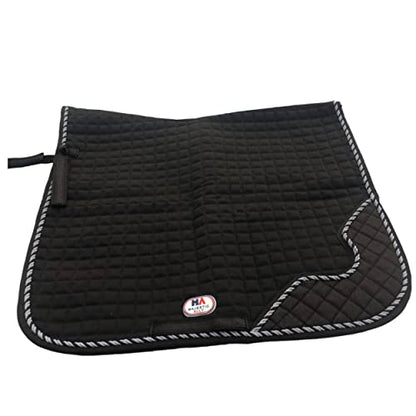Majestic Ally Designer Quilted 1" Square All Purpose English Saddle Pad - color: Black