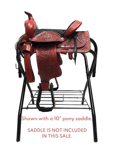 AJ Tack Portable Pony Saddle Rack, Freestanding Steel Single - color: Pony Size