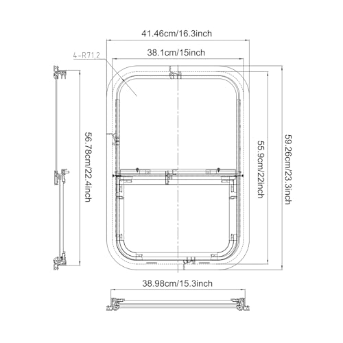 Vertical Sliding Black RV Window for Teardrop, Cargo, Horse Trailer, Marine Camper Window Replacement,15" Wide x 22" Tall, 2 Pack (15"x22") - size: 15"x22"