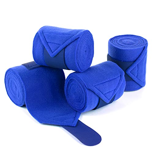 Horse Polo Wraps 2.5m Equestrian Leg Bandage Wrap Set of 4 Packs - color: Blue - 2.5m