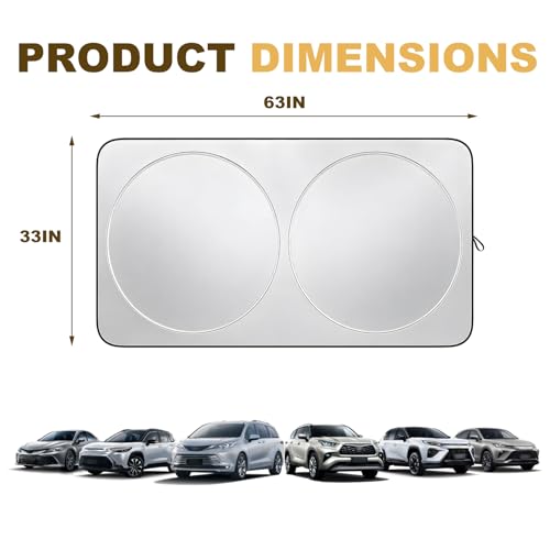 Car Windshield Sunshade, Front Window Heat Blocker Automotive Sun Screen, Foldable Sun Visor Cover Vehicle Front Windshield Shades for UV Protection, Car Accessories (Large) - color: L(160*86cm)