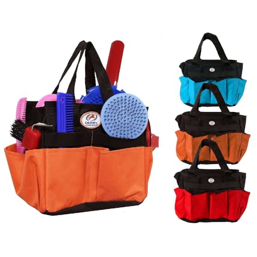 Derby Originals Nylon Horse/Dog Multi Pocket Grooming Tote Bag - color: Red/ Black