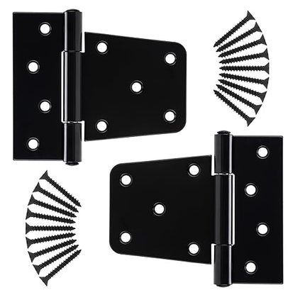 HILLMASTER 3.5 Inch Heavy Duty Gate Hinges Fence Door Hinges Durable Black Gate Strap Hinge for Indoor Outdoor, Gate Hardware Kit for Shed,Wooden Fences,Vinyl Fence Gate,Barn Door,Garage,2 Pack - size: 2 Pack
