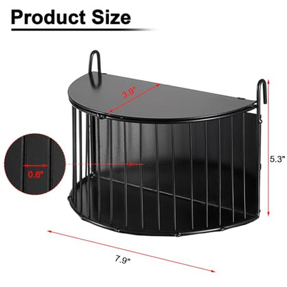 Metal Hay Rack for Rabbits, Bunny Hay Feeder Holder with Tops-Semicircular | Hanging Hay Rack for Guinea Pigs Chinchillas, Hay Feeder with Built-in Hooks, Reduce Mess Feeding Supply for Chinchilla Cage - size: 7.9x5.3x3.9