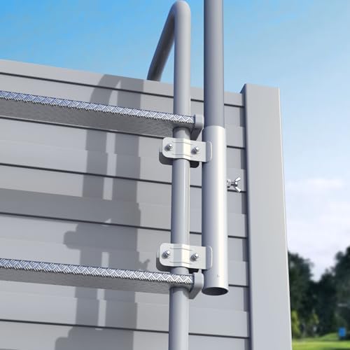Heavy Duty White RV Ladder Mount Flagpole Holder | Compatible with 1 Inch RV Ladders, Sturdy Flag Mount Bracket for RV Exterior - color: White