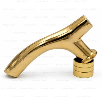 Walking Stick Handles Replacement with Brass Collar Ring Pet Handle for Wood Canes Costume Prop Casual Unisex Gift