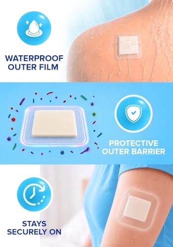 50Pcs Silicone Foam Dressing | 2x2 Bed Sore Bandages | Wound Care FSA&HSA - size: 2x2 50ct