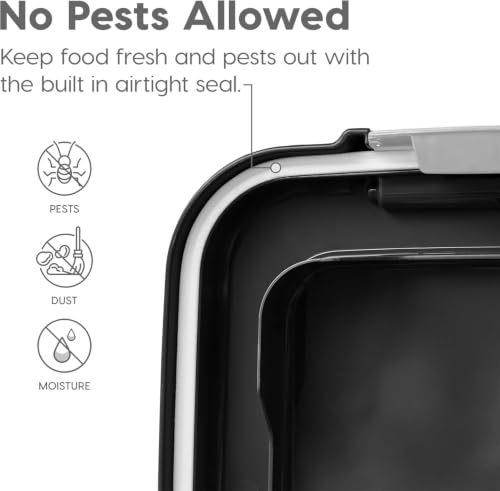 IRIS USA Airtight Pet Food Storage Rolling Container, 30 lb Capacity, Black - color: Black, size: 30 lbs