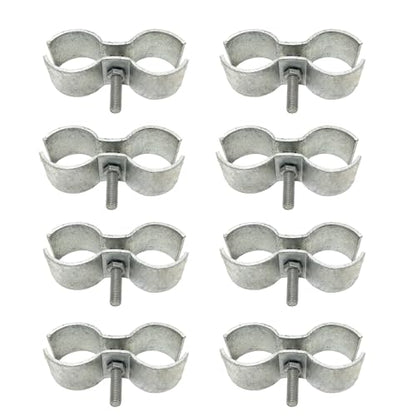 1-5/8" Chain Link Fence Panel Clamps, Galvanized Fence Dog Kennel Saddle Clamps, 8pcs for 42mm Pipe Panel Frames (1 5/8'') - size: 1 5/8''