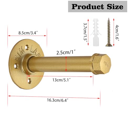 Sumnacon Wall Mounted Clothes Rack for Wardrobe, 2Pcs 5.9 Inch, Gold - color: Gold, size: 6 Inch