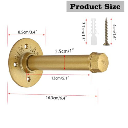 Sumnacon Wall Mounted Clothes Rack for Wardrobe, 2Pcs 5.9 Inch, Gold - color: Gold, size: 6 Inch