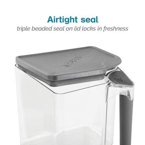 Polder Handle-It Canister, BPA-Free Plastic, Stackable Kitchen Storage Container, Air-Tight Food Storage Solution for Pantry, Counter, and Refrigerator Organization, 2.75-Quart