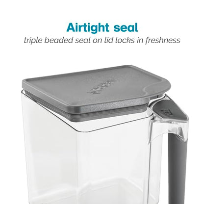 Polder Handle-It Canister, BPA-Free Plastic, Stackable Kitchen Storage Container, Air-Tight Food Storage Solution for Pantry, Counter, and Refrigerator Organization, 2.75-Quart