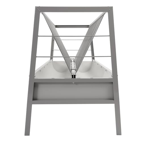 Pasture Hay Feeder 2 in 1 55 Gallon 59 in Livestock Feed Trough - color: Silvery