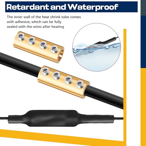Relaxweex 15 Sets Underground Wire Splice Kit Suit for Wire Under 12 Awg Amp Splicing Quick Wiring Connection Nut Kit Terminal with Shrink Tubes and Screws Circuit Connector(80V) - style: 80v