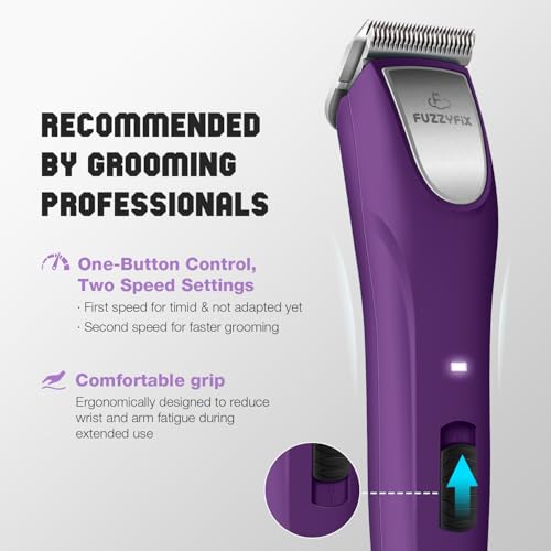 Professional Dog Clippers for Grooming 2 Speed Detachable Blade - color: Violet