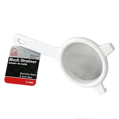 Chef Craft Classic Stainless Steel Mesh Strainer, 3 inch, White - color: White, size: 3 inches in diameter