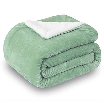 SOCHOW Sherpa Fleece Throw Blanket, Celadon, 50x60 inches | Double-Sided Super Soft Luxurious Plush Blanket Throw Size - color: Celadon, size: 50"×60"