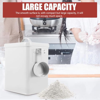 BESTOYARD Metal Storage Bucket with Airtight Lid Iron Food Canister for Grain Flour Laundry Powder Pet Treats 9.05 X 7.28 X 6.49 in Kitchen Counter and Pantry Organizer