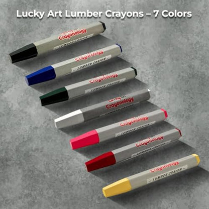 Lumber Crayons – Red, Pack of 12 | Hexagonal Construction Marking Crayons for Wood, Concrete, Asphalt, Metal | Durable, Smudge-Free, Break-Resistant - color: Red