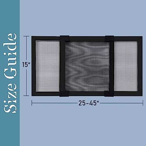 BAFLOTEX Adjustable Window Screens, 15 x 25-45 Inch, Black, 2 Pack - color: Black, size: 15"H*25-45"W, 2 Pack