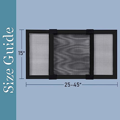 BAFLOTEX Adjustable Window Screens, 15 x 25-45 Inch, Black, 2 Pack - color: Black, size: 15"H*25-45"W, 2 Pack