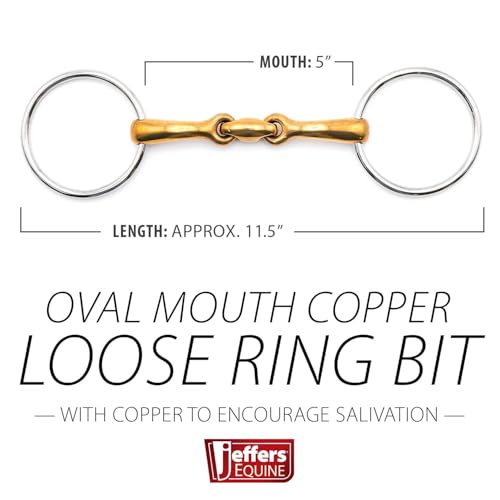 Jeffers Equine Horse Bits, Durable Training Horse Tack, Western Riding Equipment, Equestrian Accessories - style: Oval Mouth Copper Bits