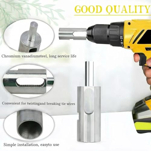 11 Gauge Twist Ties EZ Drill Chuck Tool, Stainless Steel Drill Truck Twist Ties Tool for Easy Fence Wire Making