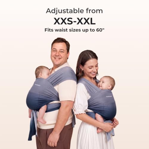 Momcozy Baby Wrap Carrier, Easy-On 2-Piece Design, Newborn to 33 lb - color: Gradient Blue