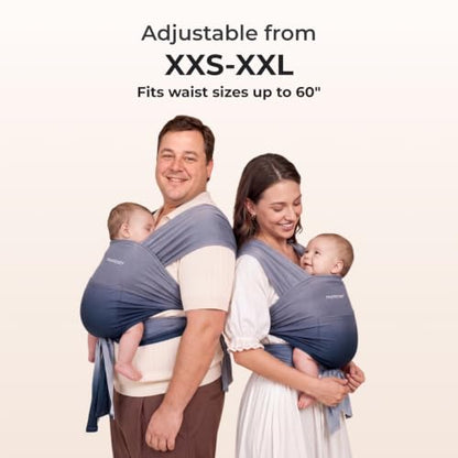 Momcozy Baby Wrap Carrier, Easy-On 2-Piece Design, Newborn to 33 lb - color: Gradient Blue