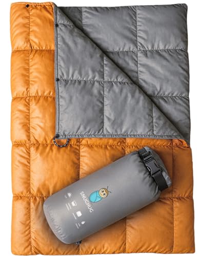 Puffy Blanket for Cold Weather - Down Camping Blanket with Sustainable Insulation, Lightweight & Warm Outdoor Camping Quilt, Water-Resistant, Compact & Packable - color: Sundrift