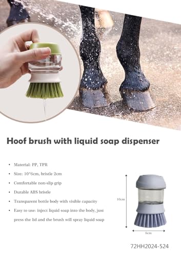 TuffRider Hoof Brush With Liquid Soap Dispenser-Grey - color: Gray