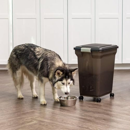 IRIS USA Dog Food Storage Container, Up to 40 lbs, Smoke, Made in USA - color: Smoke, size: 40 lbs