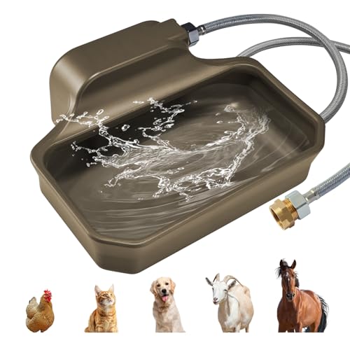 PETTEN Auto Fill Dog Water Bowl, Outdoor 1Gal/3.75L Automatic Dispenser - color: Brown