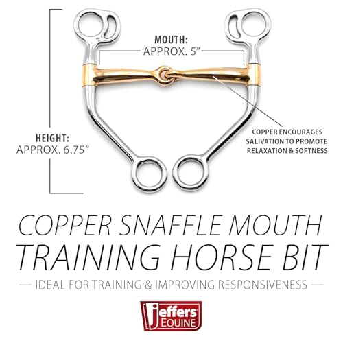 Jeffers Equine Horse Bits, Durable Training Horse Tack, Western Riding Equipment, Equestrian Accessories - style: Copper Snaffle Mouth Training Bits