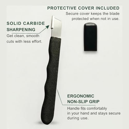Garden Guru Garden Tool Blade Sharpener - 5" Handheld & Multi-Purpose Solid Carbide Sharpener w Protective Cover, Ergonomic Non-Slip Handle for Pruners Loppers Shears Knives Scissors Axe