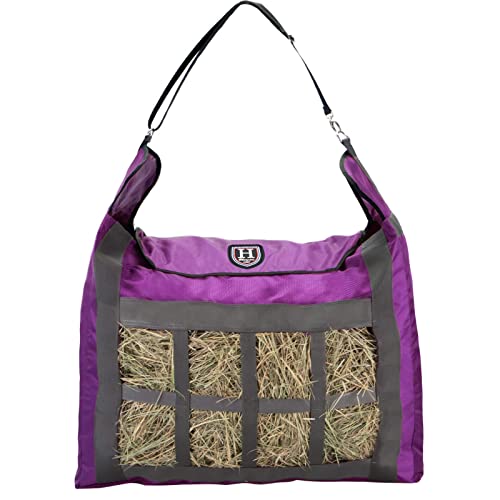Harrison Howard Premium Durable Slow Feed Horse Hay Bags Oxford Cloth Heavy Duty Large Capacity Horse Feeding Bag-Regal Purple - color: Regal Purple