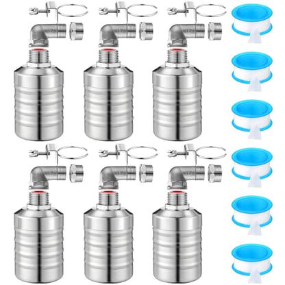 MorningRo 6 Pack Float Valve for Water Tank 1/2" to 3/4", Classic Style - style: Classic Style