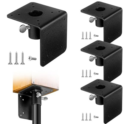 Hicarer 4 Pack Bird Mounting Flange Platform Feeder for 1" Diameter Pole