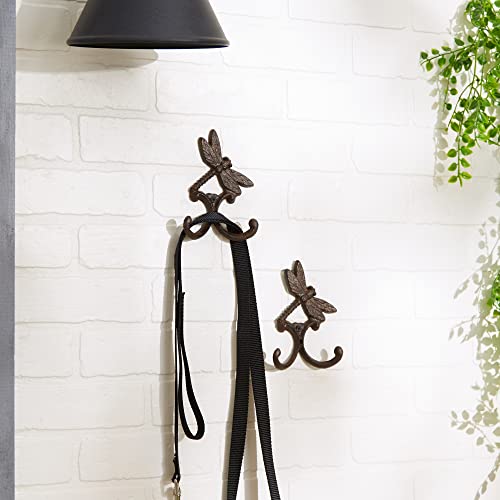 DII Cast Iron Decorative Wall Hook Set, Dragonfly, 2 Count - size: Dragonfly