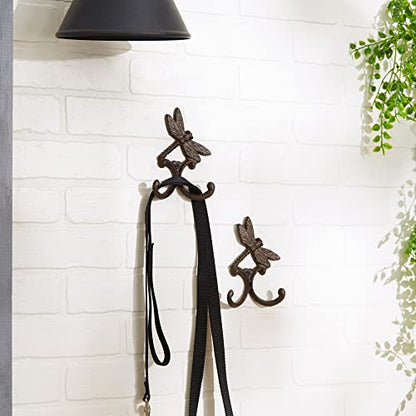 DII Cast Iron Decorative Wall Hook Set, Dragonfly, 2 Count - size: Dragonfly