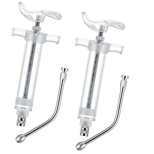 Threlaco 20ml 2 Pcs Drench Gun for Goats, Sheep & Cattle, Clear - color: Clear, size: 20ml